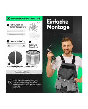 Bomann DU 7611 G Kopffreie Vertikal-Haube