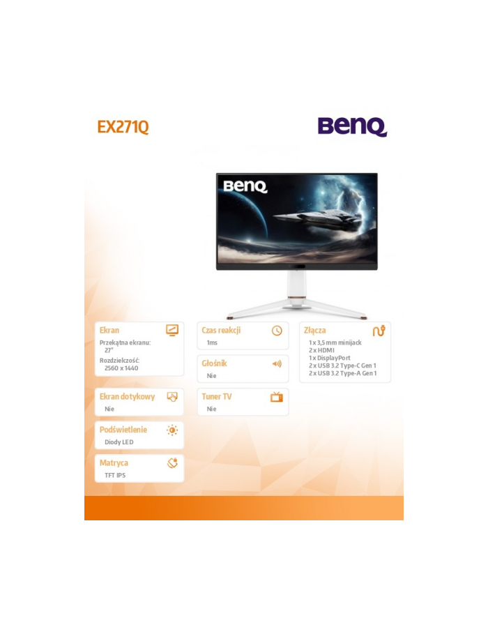benq Monitor 27 '' EX271Q 2K IPS IPS/180Hz/2K/Gaming główny