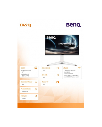 benq Monitor 27 '' EX271Q 2K IPS IPS/180Hz/2K/Gaming nr 1