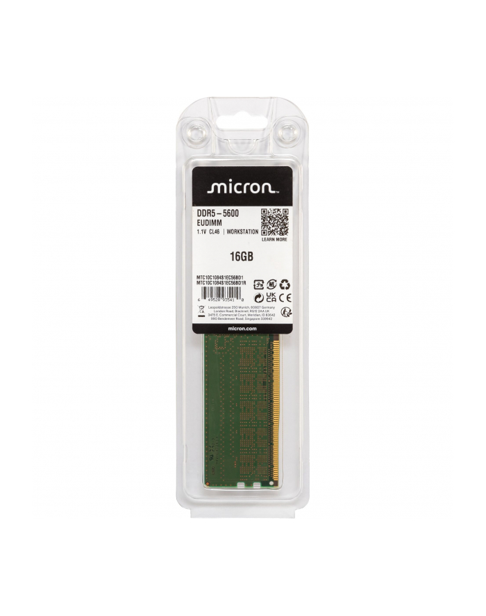 Micron 16GB DDR5-5600 ECC UDIMM 1Rx8 CL46 główny