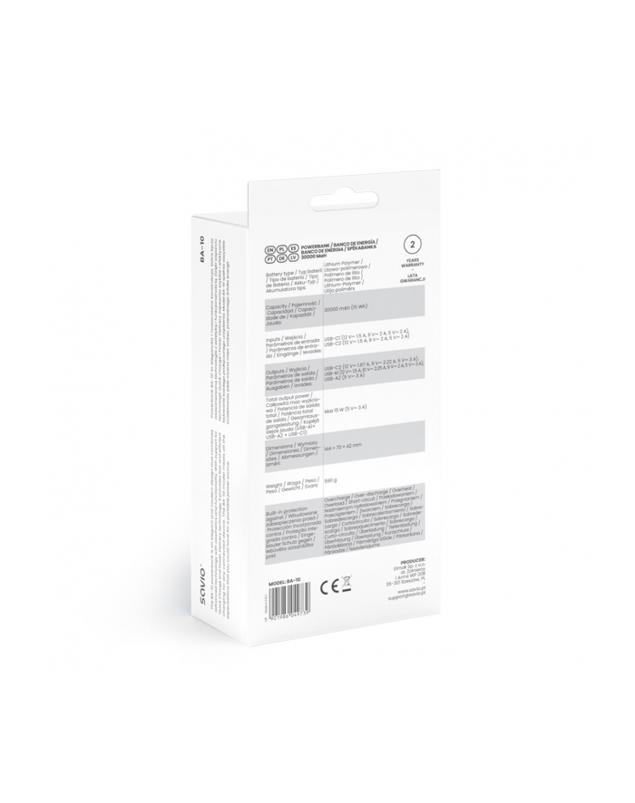 savio Power bank 30000 mAh, BA-10 główny