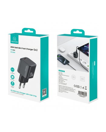 usams Ładowarka sieciowa 20W 1xUSB-C + kabel USB-C Biała nr 2