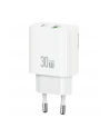 usams Ładowarka sieciowa 30W 1xUSB-C 1xUSB-A Fast charging Biała - nr 1