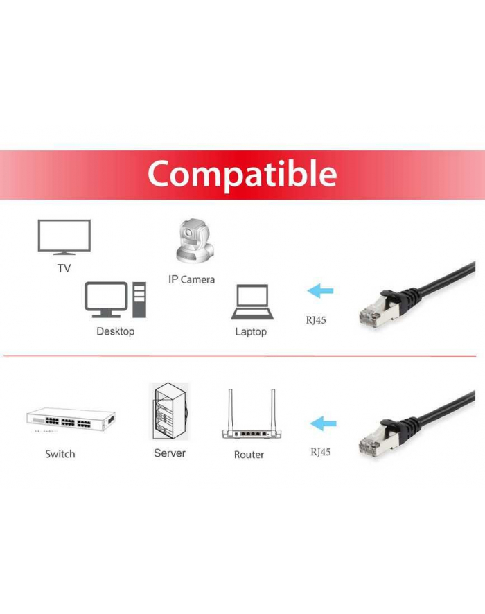 EQUIP  KABEL KROSOWY RJ45 CAT6A S/FTP (S-STP) PIMF 10,00 M CZARNY  () główny