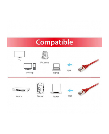 Equip - Patch Cable RJ-45 (M) to 15.0m SFTP, PiMF CAT 6a Shaped, Stranded Red (606509) nr 1