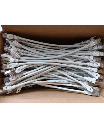 Equip Patch Cat6 100x/Box S/FTP 2xRJ45 0.25m biały LSZH (635513) nr 1