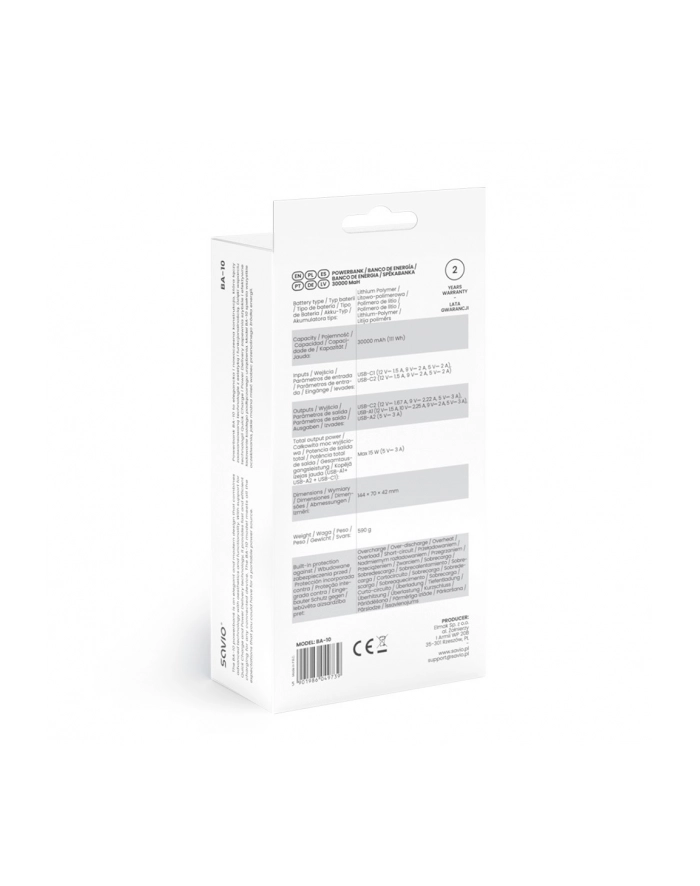 savio Power bank 30000 mAh, BA-10 główny