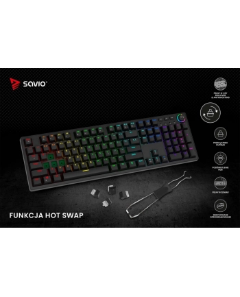 savio Klawiatura mechaniczna STYX Outemu Red, Hot Swap, RGB