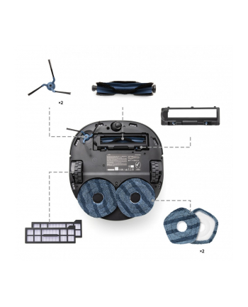 anker EUFY Zestaw akcesoriów do X10 Pro 1x szczotka obczerwonyowa z osłonką, 1x filtr, 2x szczotka boczna, 2x mop nr 2