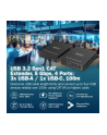 digitus Przedłużacz (extender) po skrętce kat.6A  USB 3.1 Gen1 do 100m, 3x USB-A, 1x USB-C do 5 Gbps, 1x RJ45 (Gigabit Ethernet) - zestaw (odbiornik/nadajnik) - nr 7