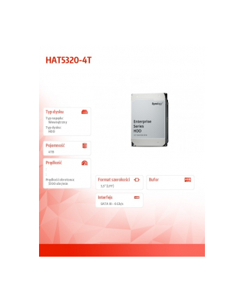 synology Dysk HDD 4TB SATA 7,2k 3.5 cala HAT5320-4T 5Y nr 2