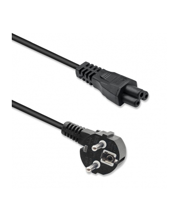 qoltec Kabel zasilający kątowy SCHUKO | IEC C5 | koniczynka | 3x1.0mm2 |1.5m