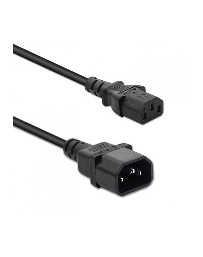 qoltec Kabel zasilający do UPS | IEC C13/C14 | 3x1.0mm2 | 1.5m główny