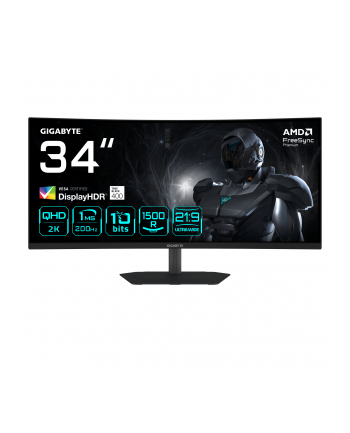 gigabyte Monitor 34 cale G34WQC2 WQHD 200Hz 2DP 2HDMI