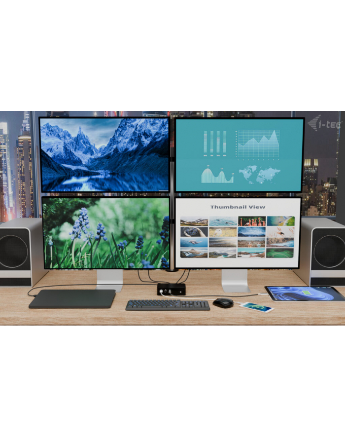 i-tec Stacja dokującaThunderbolt5 Quattro Display Docking Station 5x USB 2.5 GLan Power Delivery 140W główny