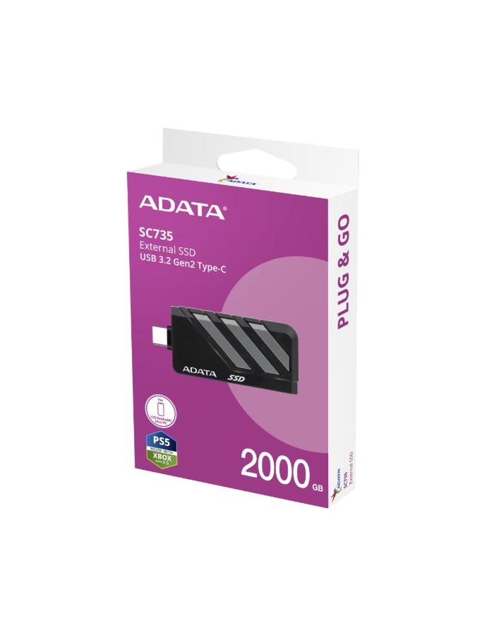 adata Dysk SSD External SC735 2TB U3.2C 1000/1000MB/s Grey główny