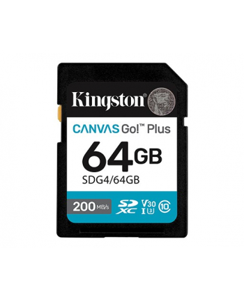 kingston Karta SD 64GB Canvas Go Plus 200/100 MB/s C10 U3 V30 nr 2