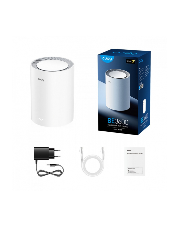 cudy Router M3600 System WiFi Mesh BE3600 Gigabit Dual Band Wi-Fi 7 Mesh Solution 1-Pak główny