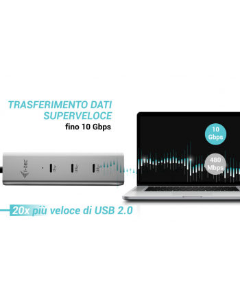 i-tec HUB USB-C Charging Metal 5 port with USB-C video 8K + Power Delivery 85W