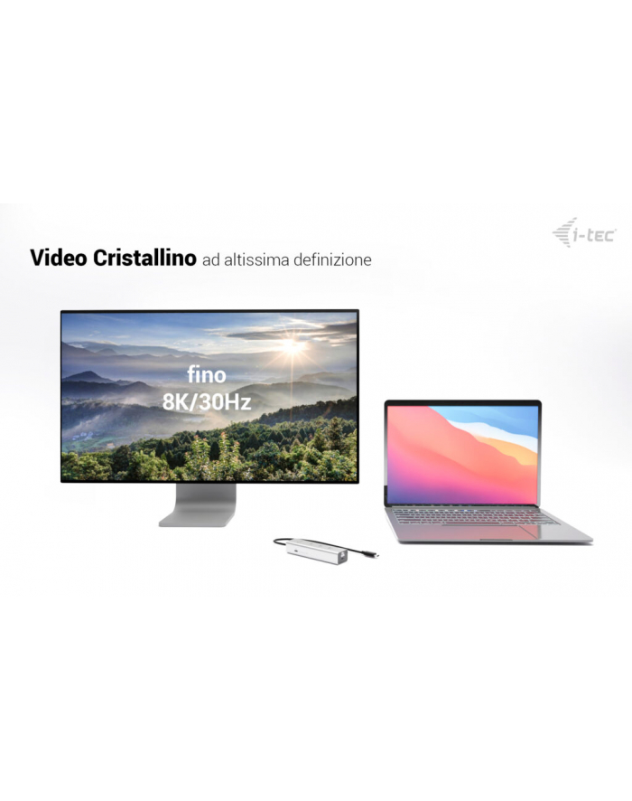 i-tec HUB USB-C Charging Metal 5 port with USB-C video 8K + Power Delivery 85W główny