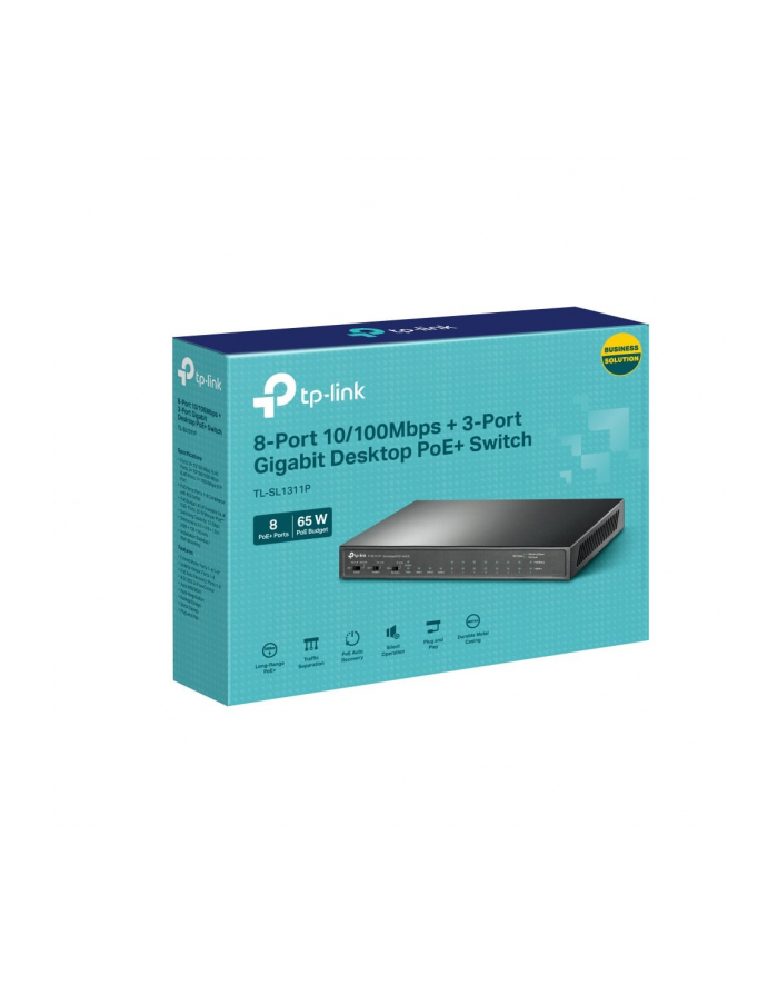 tp-link Przełącznik 11p TL-SL1311P (8x10/100Mbit PoE+, 2x1000Mbit, 1xSFP) główny