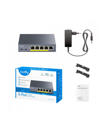 cudy Przełącznik GS105P 5-Port Gigabit PoE+ Switch 36W