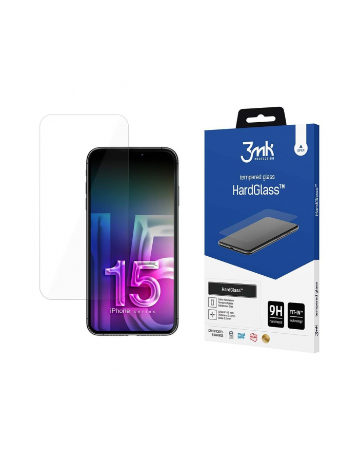 3mk HardGlass iPhone 15 6,1' szkło hartowane 9H główny