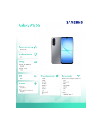 samsung Smartfon GALAXY A17 5G 4/128GB Retail Szary