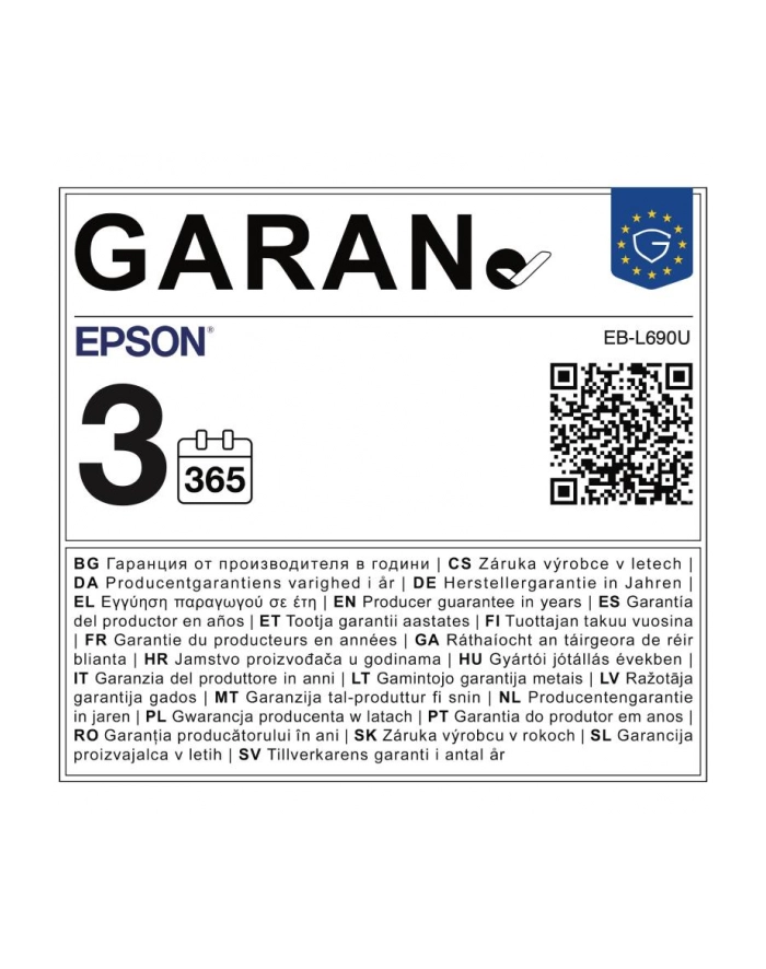 epson Projektor EB-L690U  LSR/WUXGA/6500L/5m:1/(W)LAN główny