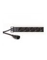 digitus Listwa zasilająca PDU Rack 19' z bezpiecznikiem przeciążeniowym, 9 gniazd Schuko CEE 7/3 (45 stopni ), kabel 2m wtyk IEC C14, 10A, aluminiowa - nr 10