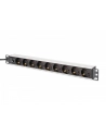 digitus Listwa zasilająca PDU Rack 19' z bezpiecznikiem przeciążeniowym, 9 gniazd Schuko CEE 7/3 (45 stopni ), kabel 2m wtyk IEC C14, 10A, aluminiowa - nr 1