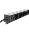 digitus Listwa zasilająca PDU Rack 19' z bezpiecznikiem przeciążeniowym, 9 gniazd Schuko CEE 7/3 (45 stopni ), kabel 2m wtyk IEC C14, 10A, aluminiowa - nr 20