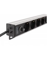 digitus Listwa zasilająca PDU Rack 19' z bezpiecznikiem przeciążeniowym, 9 gniazd Schuko CEE 7/3 (45 stopni ), kabel 2m wtyk IEC C14, 10A, aluminiowa - nr 3