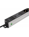 digitus Listwa zasilająca PDU Rack (620mm) z zabezpieczeniem przeciwprzepięciowym + filtr EMI/RFI, 9 gniazd Schuko CEE 7/3 (45 stopni ), kabel 2m wtyk Unischuko CEE - nr 4