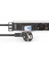 digitus Listwa zasilająca PDU Rack 19' z wyłącznikiem nadprądowym Typ C 16A, 7 gniazd Schuko CEE 7/3 (45 stopni ), kabel 1,8m wtyk Unischuko CEE 7/7, 16A, aluminiowa - nr 4