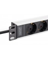 digitus Listwa zasilająca PDU Rack 19', 9 gniazd Schuko CEE 7/3 (45 stopni ), kabel 2m wtyk IEC C20, 16A, aluminiowa - nr 9