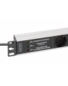 digitus Listwa zasilająca PDU Rack 19' z zabezpieczeniem przeciwprzepięciowym + filtr EMI/RFI, 7 gniazd Schuko CEE 7/3, kabel 2m, wtyk Unischuko CEE 7/7, 16A, - nr 20