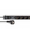 digitus Listwa zasilająca PDU Rack 19' z zabezpieczeniem przeciwprzepięciowym + filtr EMI/RFI, 7 gniazd Schuko CEE 7/3, kabel 2m, wtyk Unischuko CEE 7/7, 16A, - nr 4