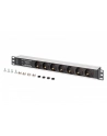 digitus Listwa zasilająca PDU Rack 19' z zabezpieczeniem przeciwprzepięciowym + filtr EMI/RFI, 7 gniazd Schuko CEE 7/3, kabel 2m, wtyk Unischuko CEE 7/7, 16A, - nr 6