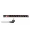 digitus Listwa zasilająca PDU Rack 19' z zabezpieczeniem przeciążeniowym, 8 gniazd Schuko CEE 7/3 (45 stopni ), kabel 2m wtyk Unischuko, 16A, aluminiowa - nr 5