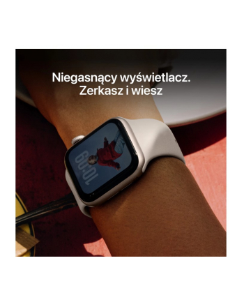 apple Watch SE 3 GPS koperta 44 mm z aluminium w kolorze księżycowej poświaty, pasek sportowy w kolorze księżycowej poświaty - rozmiar S/M