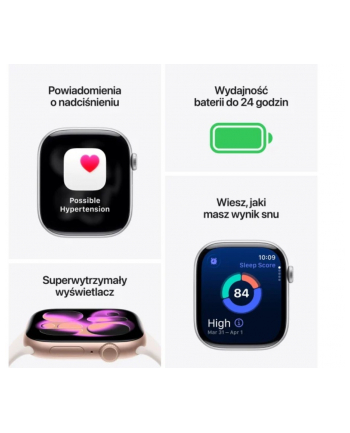 apple Watch Series 11 GPS koperta 42 mm z aluminium w kolorze onyksu, pasek sportowy w kolorze czarnym - rozmiar S/M