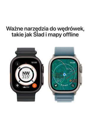 apple Watch Ultra 3 GPS + Cellular koperta 49 mm z tytanu w kolorze czarnym, opaska Trail w kolorze czarnym/węgla drzewnego - rozmiar M/L