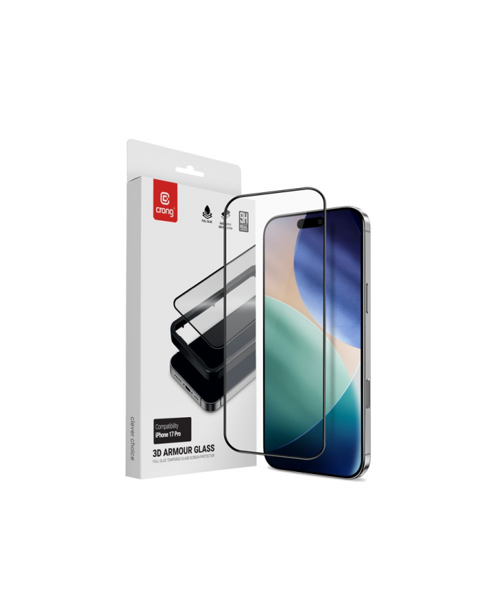 crong 3D Armour Glass - Szkło hartowane iPhone 17 Pro + ramka instalacyjna główny