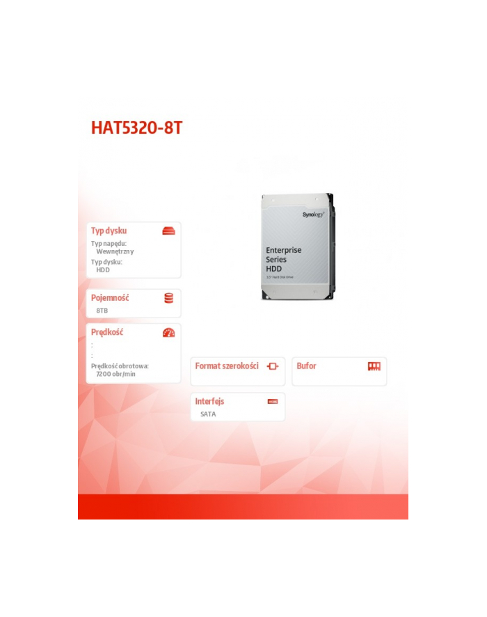 synology Dysk HDD 8TB SATA 7,2k 3,5' HAT5320-8T 5Y główny