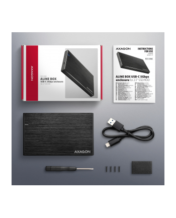 axagon EE25-XA6C Obudowa zewnętrzna aluminiowa, USB-C 3.2 Gen 1 SATA 6G 2.5' 5Gbps