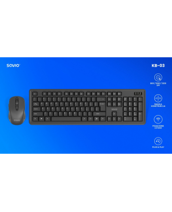 savio Zestaw klawiatura i mysz bezprzewodowa KB-03