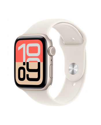 apple Watch SE 3 GPS+Cellular koperta 44 mm z aluminium w kolorze księżycowej poświaty, pasek sportowy w kolorze księżycowej poświaty - rozmiar M/L