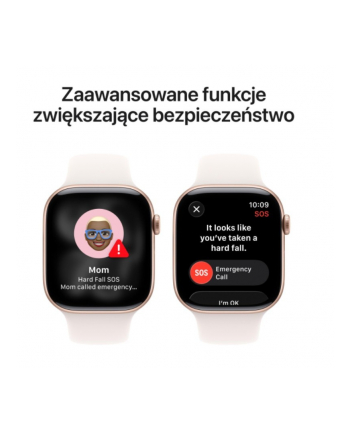 apple Watch Series 11 GPS, koperta 46 mm z aluminium w kolorze różowego złota, pasek sportowy w kolorze łagodnego różu - rozmiar S/M