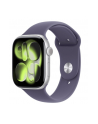 apple Watch Series 11 GPS+Cellular koperta 42 mm z aluminium w kolorze srebrnym, pasek sportowy w kolorze mlecznego fioletu - rozmiar S/M - nr 1